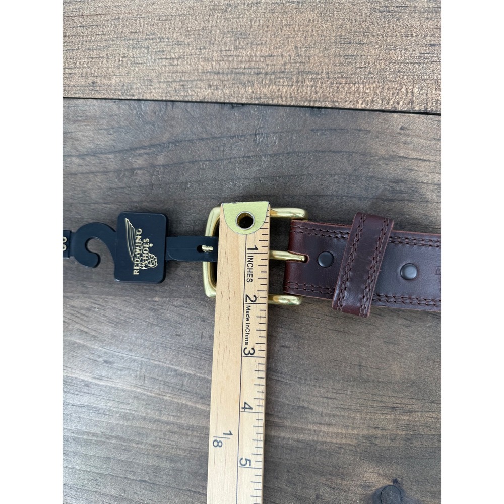 Red Wing Shoes 96524 Basic Work Belt Men's 36 Brown Leather Brass Buckle NWT - Picture 9 of 12